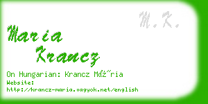 maria krancz business card